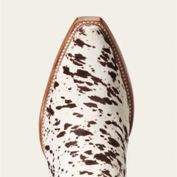NEW Ariat Women's Brown/White Calf Hair Dixon Snip Toe Bootie 9B - Picture 8 of 9